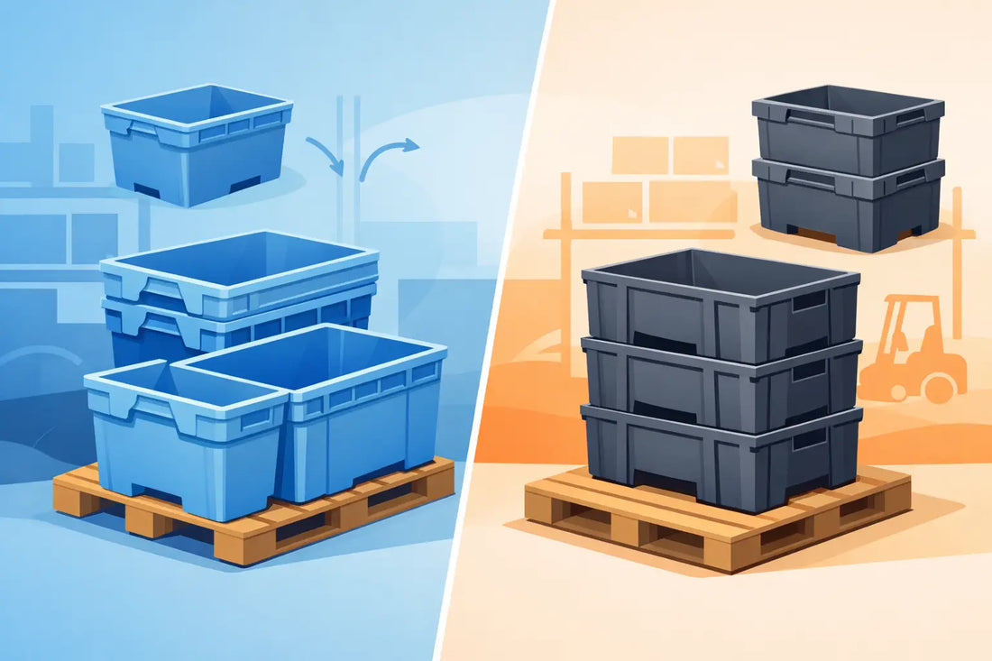 Nestable Versus Stackable Pallet Bins Compared