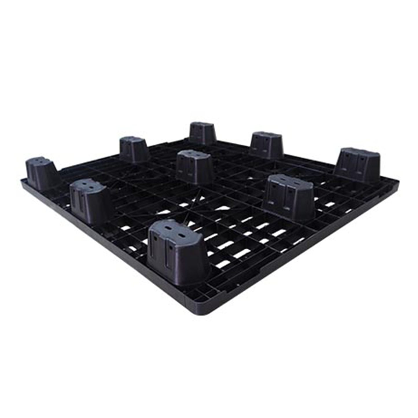 1200x1000x130mm plastic export pallet - underside showing four-way forklift entry